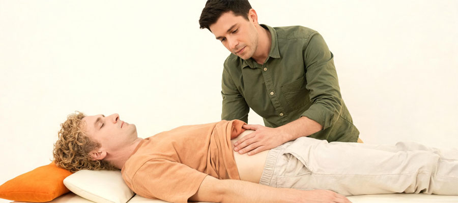 Osteopathie - Bauchuntersuchung (Bild: Freepik AI / Magnific)