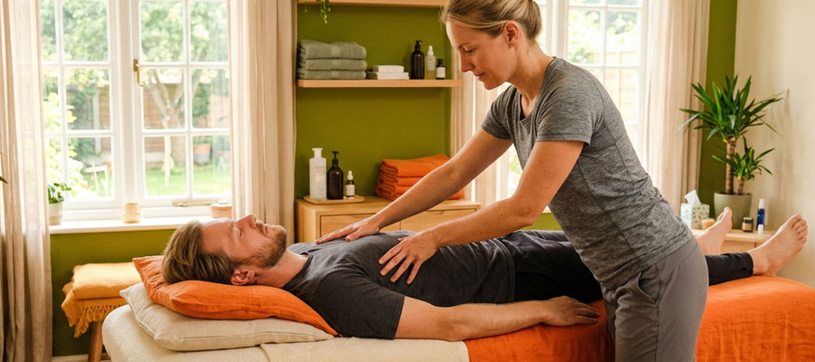 Osteopathische Behandlung - Brust / Thorax (Bild: Freepik AI / Magnific)