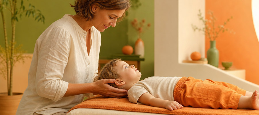 Osteopathie - Kleinkind-Behandlung (Bild: Freepik AI / Magnific)