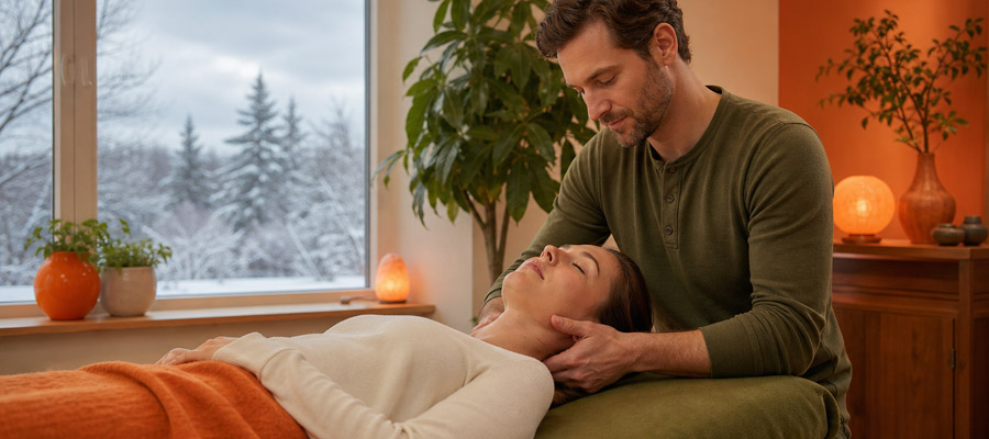 Osteopathie - Nackenbehandlung (Bild: Freepik AI / Magnific)
